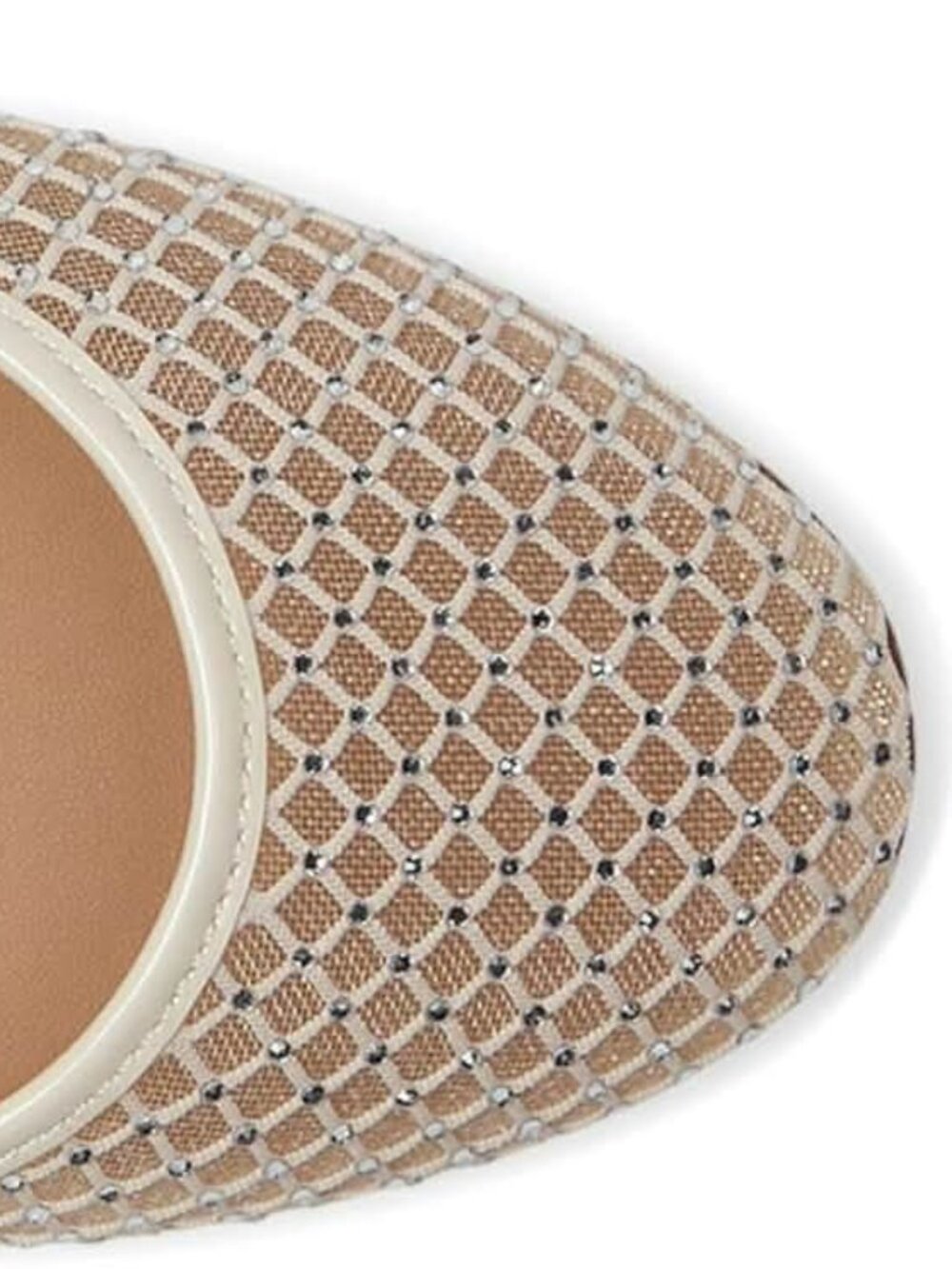 Aerosoles Peggy Mary Jane mesh flats beige color rhinestone embellishments 7 - Picture 2 of 4